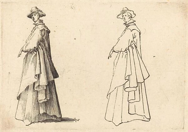 Lady in a Large Coat, c. 1617. Creator: Jacques Callot