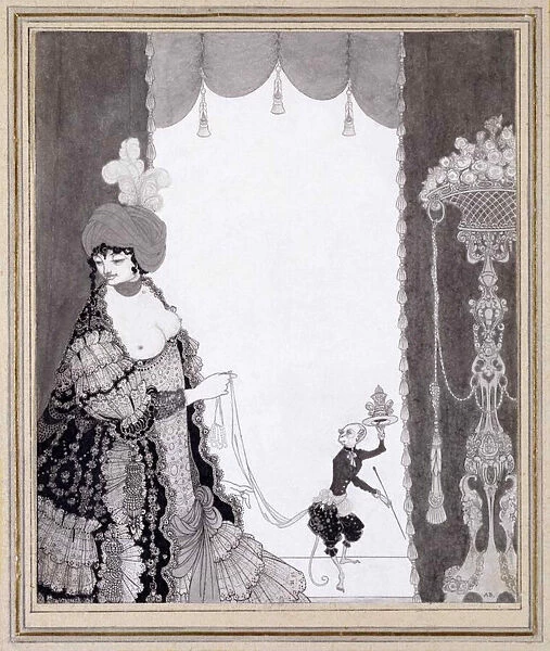 The Lady with the Monkey, 1897. Creator: Beardsley, Aubrey