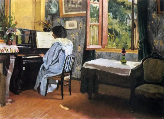 Framed Print : Lady at the Piano, 1904. Artist: Felix Vallotton Framed Print : Lady at the Piano, 1904. Artist: Felix Vallotton