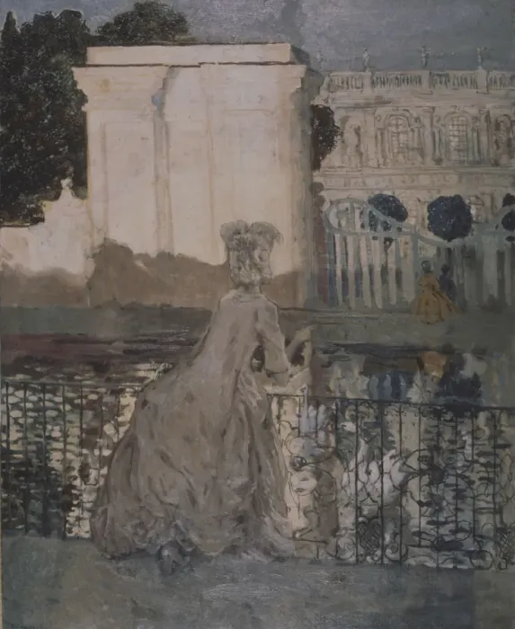 Framed Print : Lady at the pond. Artist: Somov, Konstantin Andreyevich (1869-1939) Framed Print : Lady at the pond. Artist: Somov, Konstantin Andreyevich (1869-1939)