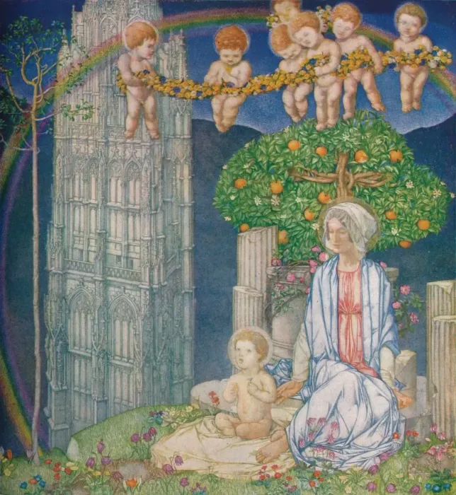 Framed Print : Our Lady of Promise, c1918, (1919). Artist: Edward Reginald Frampton Framed Print : Our Lady of Promise, c1918, (1919). Artist: Edward Reginald Frampton
