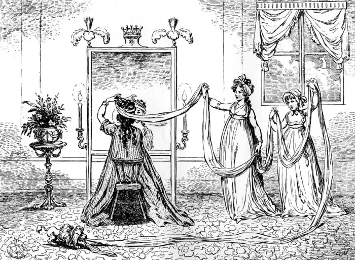 Framed Print : A Lady putting on her cap, June 1795 Framed Print : A Lady putting on her cap, June 1795