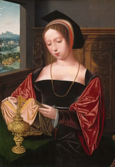 Framed Print : A Lady Reading (Saint Mary Magdalene), About 1530. Creator Framed Print : A Lady Reading (Saint Mary Magdalene), About 1530. Creator