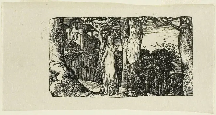 Framed Print : The Lady and the Rooks, n.d. Creator: Edward Calvert Framed Print : The Lady and the Rooks, n.d. Creator: Edward Calvert