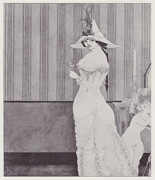 The Lady with the Rose, 1897. Creator: Aubrey Beardsley