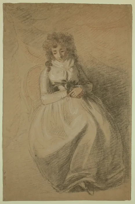 Framed Print : A Lady Seated in a Chair, between 1790 and 1792. Creator: John Hoppner Framed Print : A Lady Seated in a Chair, between 1790 and 1792. Creator: John Hoppner