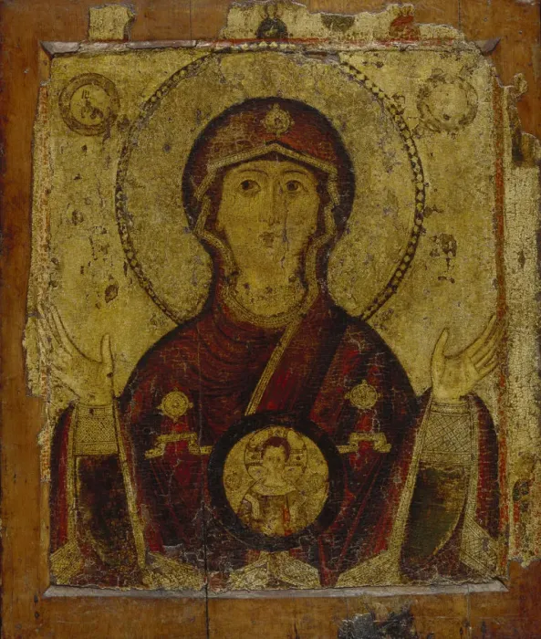 Framed Print : Our Lady of the Sign, Early 13th cen Artist: Russian icon
