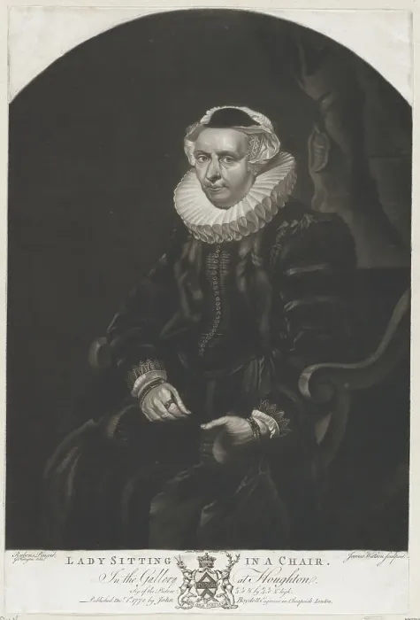 Framed Print : Lady Sitting in a Chair, 1778. Creator: James Watson Framed Print : Lady Sitting in a Chair, 1778. Creator: James Watson