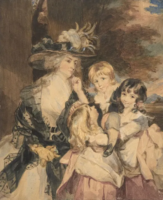 Framed Print : Lady Smith and Her Children, 1800-1872. Creator: Simon Jacques Rochard Framed Print : Lady Smith and Her Children, 1800-1872. Creator: Simon Jacques Rochard