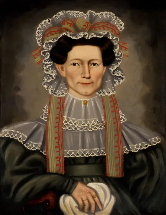 Framed Print : Lady of Squire Williams House, ca. 1829. Creator: Erastus Salisbury Field Framed Print : Lady of Squire Williams House, ca. 1829. Creator: Erastus Salisbury Field