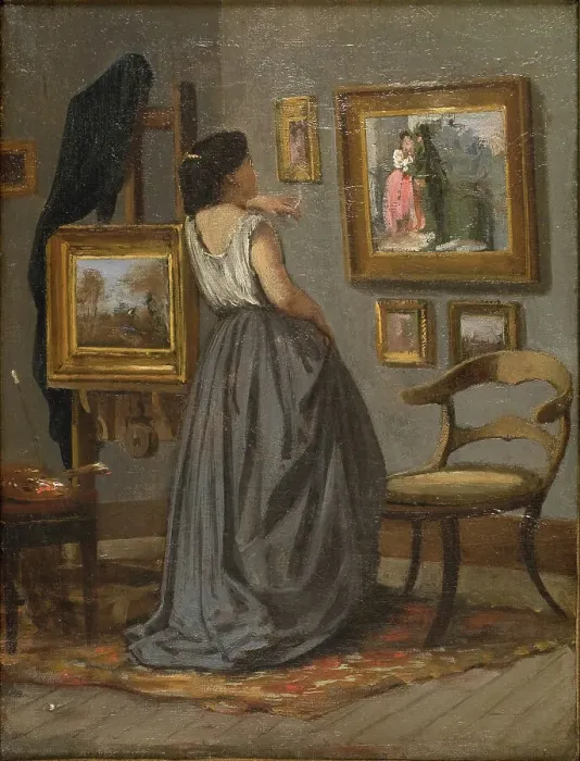 Framed Print : A Lady in the Studio, 1863-1867. Creator: David Jacobsen Framed Print : A Lady in the Studio, 1863-1867. Creator: David Jacobsen