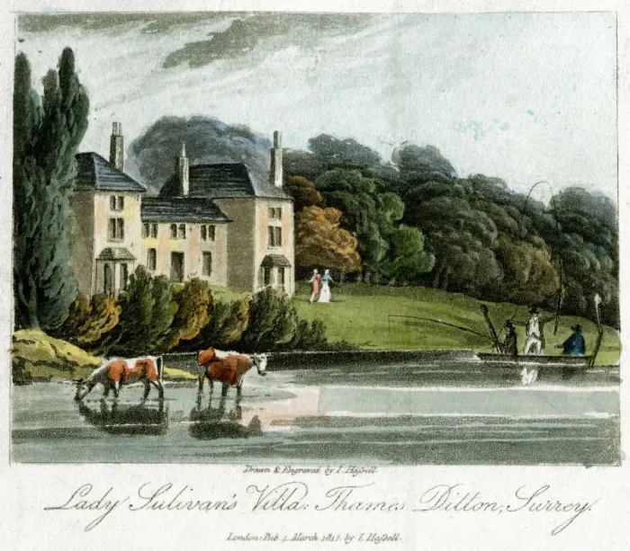 Framed Print : Lady Sulivans Villa, Thames Ditton, Surrey, England, 1817. Artist: I Hassell Framed Print : Lady Sulivans Villa, Thames Ditton, Surrey, England, 1817. Artist: I Hassell