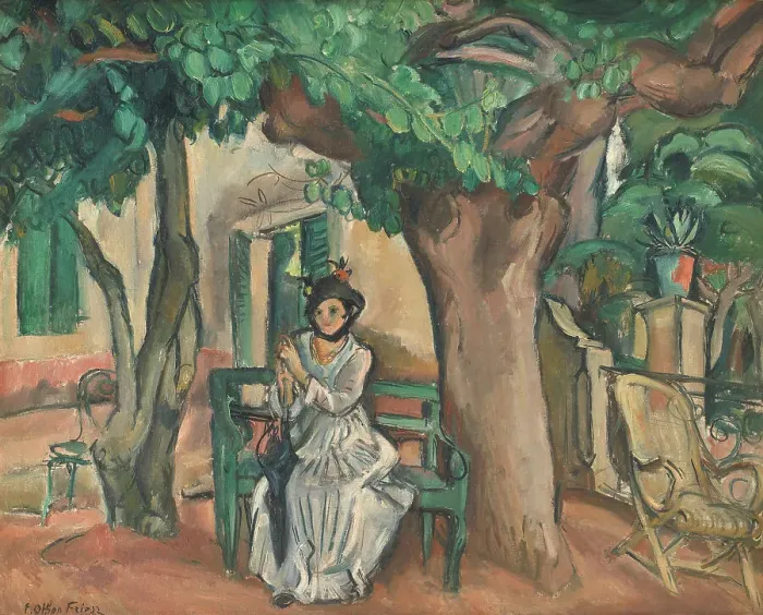 Framed Print : The Lady on the Terrace, 1914. Creator: Othon Friesz Framed Print : The Lady on the Terrace, 1914. Creator: Othon Friesz