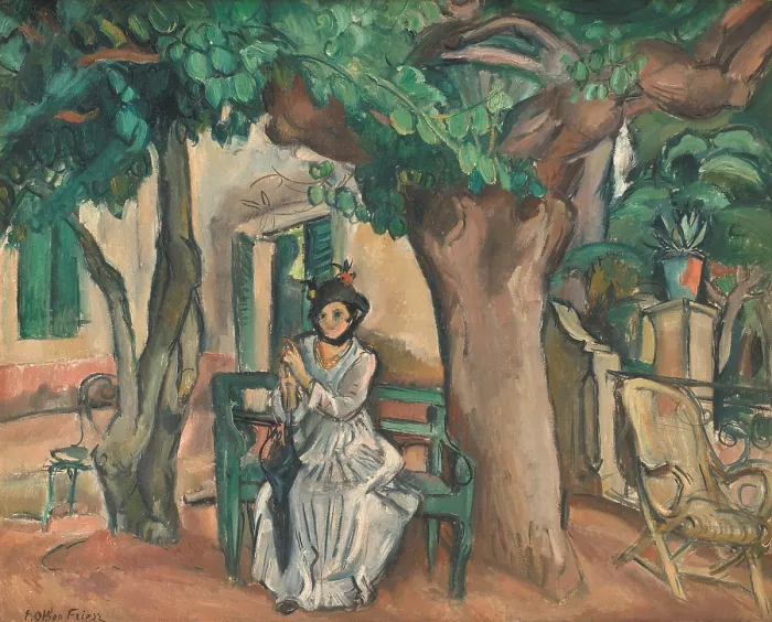 Framed Print : Lady on the Terrace (La dame sur la terrasse), 1914. Creator: Friesz, Achille-Emile-Othon (1879-1949) Framed Print : Lady on the Terrace (La dame sur la terrasse), 1914. Creator: Friesz, Achille-Emile-Othon (1879-1949)