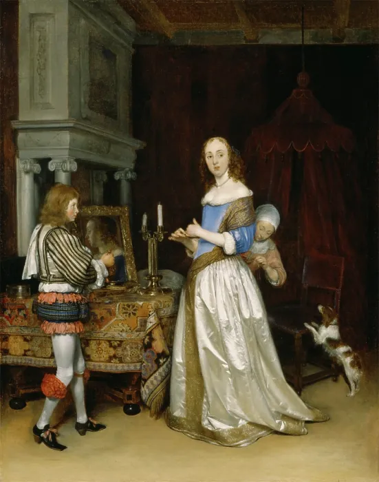 Framed Print : Lady at Her Toilette, c1660. Creator: Gerard Terborch II Framed Print : Lady at Her Toilette, c1660. Creator: Gerard Terborch II