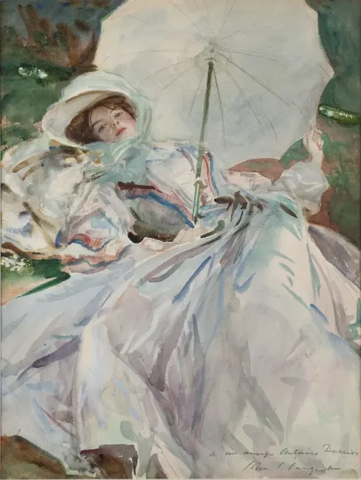 Framed Print : The Lady with the Umbrella, 1911. Creator: Sargent, John Singer (1856-1925) Framed Print : The Lady with the Umbrella, 1911. Creator: Sargent, John Singer (1856-1925)