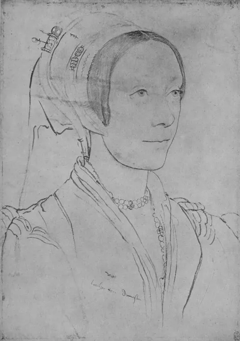 Framed Print : A Lady: Unknown, c1532-1543 (1945). Artists: Hans Holbein the Younger, Unknown Framed Print : A Lady: Unknown, c1532-1543 (1945). Artists: Hans Holbein the Younger, Unknown