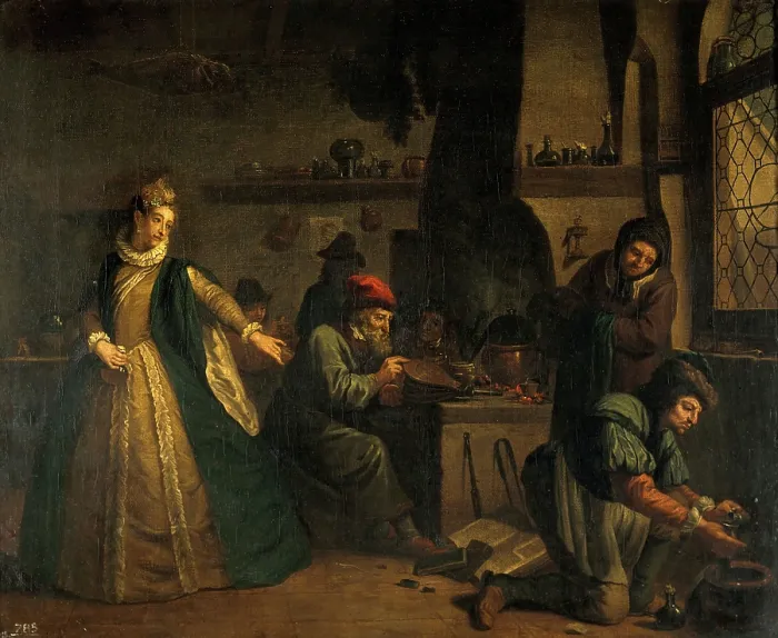 Framed Print : A lady visiting an alchemist's laboratory, c1730s. Creator: Jan Josef Horemans I. A lady visiting an alchemist's laboratory, c1730s. Creator: Jan Josef Horemans I Framed Print : A lady visiting an alchemist's laboratory, c1730s. Creator: Jan Josef Horemans I. A lady visiting an alchemist's laboratory, c1730s. Creator: Jan Josef Horemans I