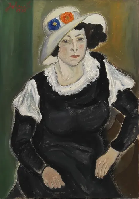 Framed Print : A Lady Wearing a Hat; The Artist's Wife, Dagny Marie Christensen, née Nielsen, 1935. Creator: John Christensen Framed Print : A Lady Wearing a Hat; The Artist's Wife, Dagny Marie Christensen, née Nielsen, 1935. Creator: John Christensen