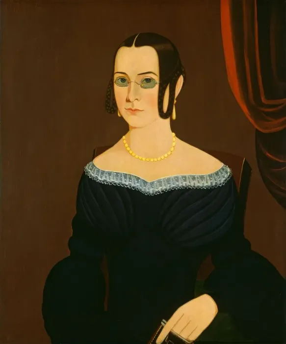Framed Print : Lady Wearing Spectacles, c. 1840. Creator: Unknown Framed Print : Lady Wearing Spectacles, c. 1840. Creator: Unknown