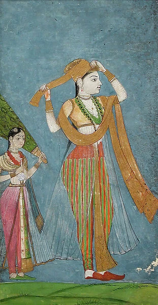 Lady Wrapping Her Turban, between 1675 and 1700. Creator: Unknown