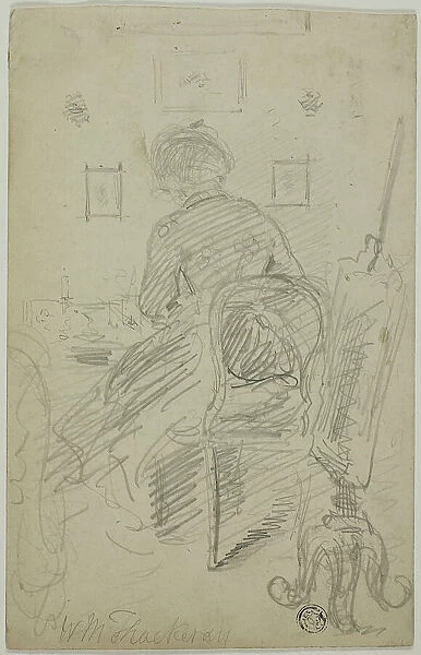 Lady Writing (Back View), n.d. Creator: William Makepeace Thackeray