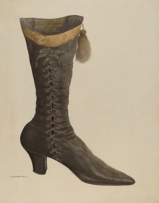 Framed Print : Ladys Boot, 1941. Creator: Dorothy Dwin Framed Print : Ladys Boot, 1941. Creator: Dorothy Dwin