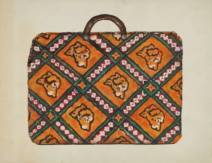 Framed Print : Lady's Carpet Bag, c. 1936. Creator: Kathryn Uhl Framed Print : Lady's Carpet Bag, c. 1936. Creator: Kathryn Uhl