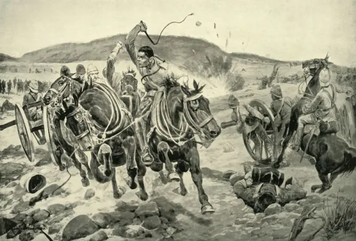 Framed Print : Before Ladysmith - Horse Artillery Galloping to Take Up a New Position, 1900. Creator Framed Print : Before Ladysmith - Horse Artillery Galloping to Take Up a New Position, 1900. Creator