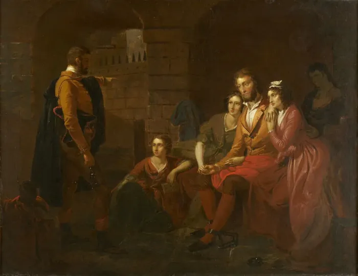 Framed Print : Lafayette in Prison at Olmutz, 1850. Artist: Matteson, Tompkins Harrison (1813-1884) Framed Print : Lafayette in Prison at Olmutz, 1850. Artist: Matteson, Tompkins Harrison (1813-1884)