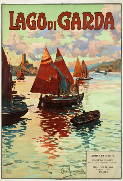 Framed Print : Lago di Garda, c. 1905. Creator: Ximenes, Elio (1855-1926) Framed Print : Lago di Garda, c. 1905. Creator: Ximenes, Elio (1855-1926)