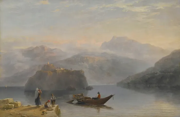 Framed Print : Lago Maggiore (?), about 1860. Creator: James Baker Pyne Framed Print : Lago Maggiore (?), about 1860. Creator: James Baker Pyne