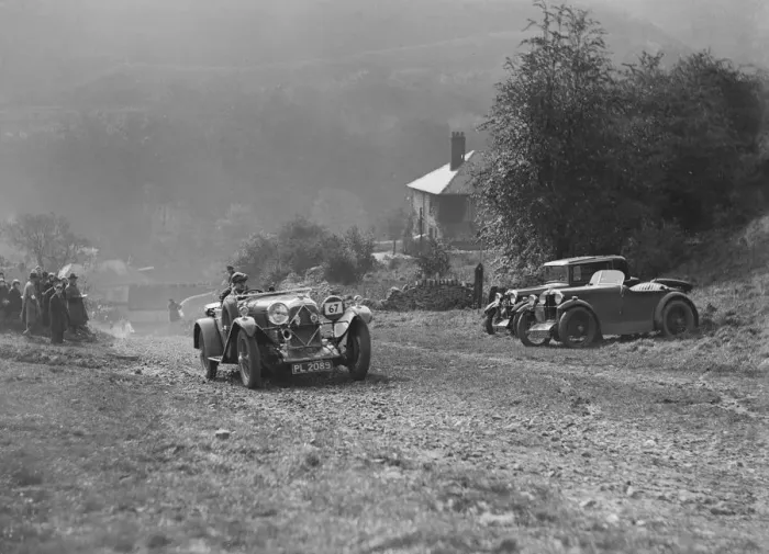 Framed Print : Lagonda of Lord de Clifford passing two MG M types during the MCC Sporting Trial, 1930 Framed Print : Lagonda of Lord de Clifford passing two MG M types during the MCC Sporting Trial, 1930