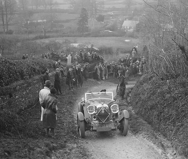 Lagonda of WM Couper performing a braking test, MCC Exeter Trial, Ibberton Hill, Dorset, 1930