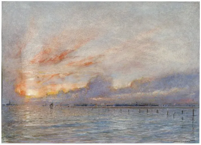 Framed Print : The Lagoons, Venice, 1910. Artist: Albert Goodwin Framed Print : The Lagoons, Venice, 1910. Artist: Albert Goodwin