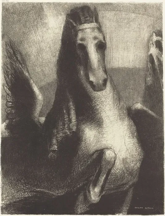 Framed Print : L'Aile (The Wing), 1893. Creator: Odilon Redon Framed Print : L'Aile (The Wing), 1893. Creator: Odilon Redon