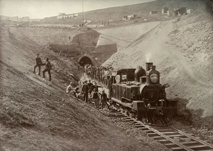Framed Print : Laing's Nek Tunnel, c1900. Creator: N. P. Edwards