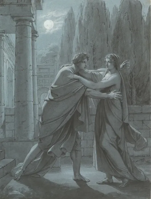 Framed Print : Lais Taking Aristipp by Surprise, ca. 1801. Creator: Heinrich Friedrich Füger Framed Print : Lais Taking Aristipp by Surprise, ca. 1801. Creator: Heinrich Friedrich Füger