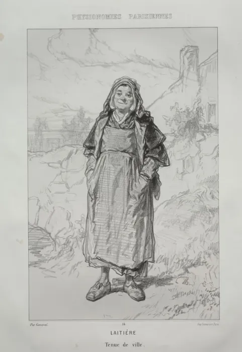 Framed Print : Laitiere. Creator: Paul Gavarni (French, 1804-1866) Framed Print : Laitiere. Creator: Paul Gavarni (French, 1804-1866)