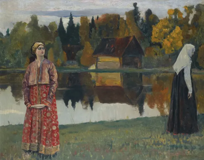 Framed Print : By the Lake, 1924. Artist: Nesterov, Mikhail Vasilyevich (1862-1942) Framed Print : By the Lake, 1924. Artist: Nesterov, Mikhail Vasilyevich (1862-1942)