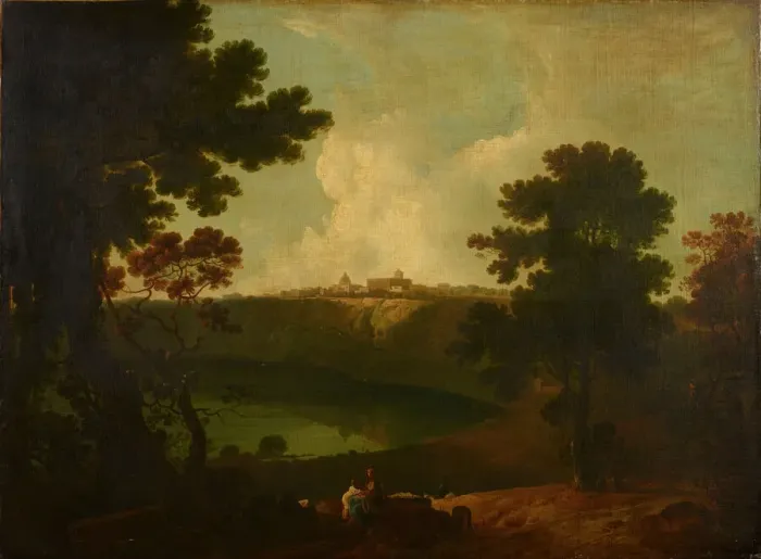 Framed Print : Lake Albano And Castel Gandolfo, 1800. Creator: Richard Wilson Framed Print : Lake Albano And Castel Gandolfo, 1800. Creator: Richard Wilson