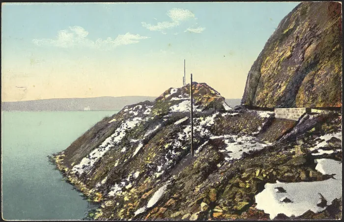 Framed Print : Lake Baikal, rock and excavation near the pier of Mysovaya station, 1904-1917. Creator: Unknown Framed Print : Lake Baikal, rock and excavation near the pier of Mysovaya station, 1904-1917. Creator: Unknown