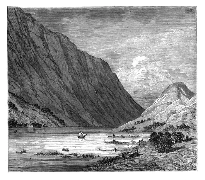 Framed Print : Lake Bandak, Norway, c1890 Framed Print : Lake Bandak, Norway, c1890