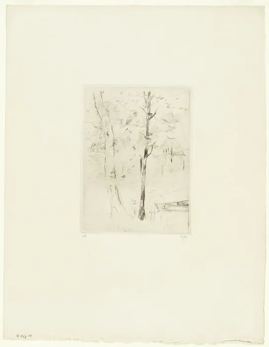 Framed Print : The Lake in the Bois de Boulogne, 1889. Creator: Berthe Morisot Framed Print : The Lake in the Bois de Boulogne, 1889. Creator: Berthe Morisot