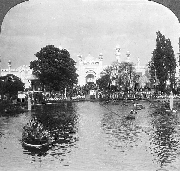 The lake at the British Empire Exhibition, Wembley, London, c1925