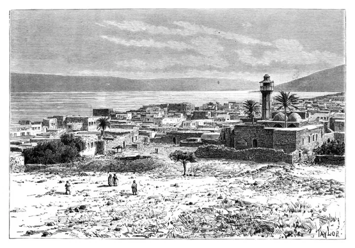 Framed Print : The lake and city of Tiberias, Israel, 1895 Framed Print : The lake and city of Tiberias, Israel, 1895