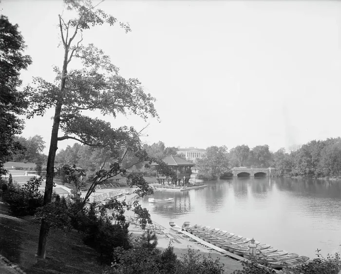 Framed Print : Lake in Delaware Park, Buffalo, N.Y. c1908. Creator: Unknown Framed Print : Lake in Delaware Park, Buffalo, N.Y. c1908. Creator: Unknown