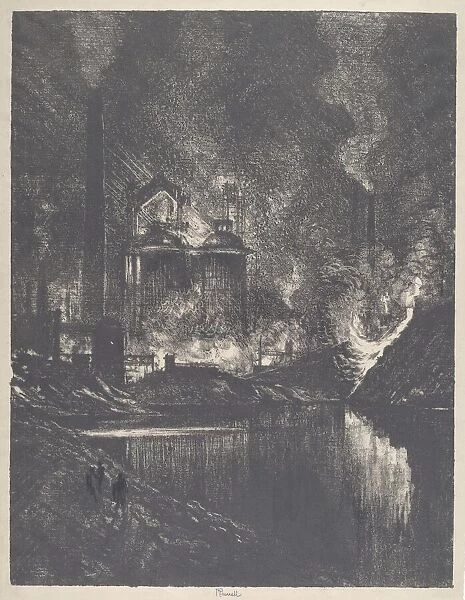 The Lake of Fire, Charleroi, 1911. Creator: Joseph Pennell