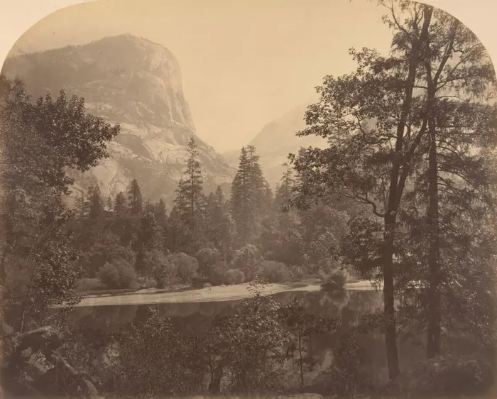 Framed Print : The Lake at the Foot of Half Dome, 1861. Creator: Carleton Emmons Watkins Framed Print : The Lake at the Foot of Half Dome, 1861. Creator: Carleton Emmons Watkins