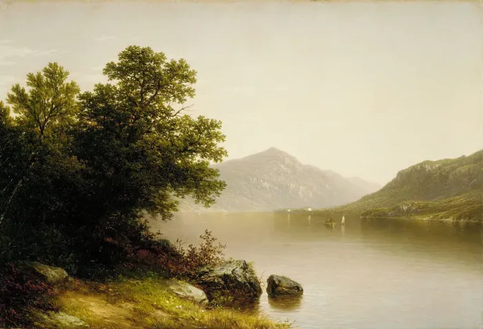 Framed Print : Lake George, 1857. Creator: John William Casilear Framed Print : Lake George, 1857. Creator: John William Casilear